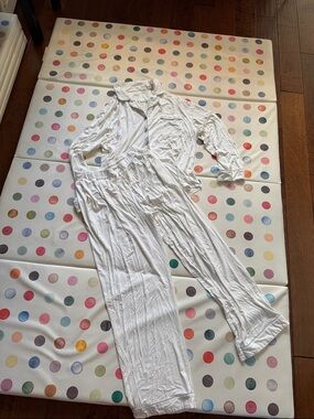 Cozy Earth White Lightweight Long Sleeve Long Pant bamboo pajama uset